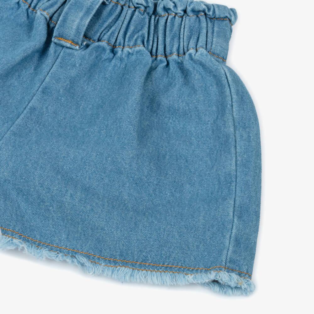 Dr. Kid-Girls Distinctive Blue Denim Shorts | Childrensalon Outlet