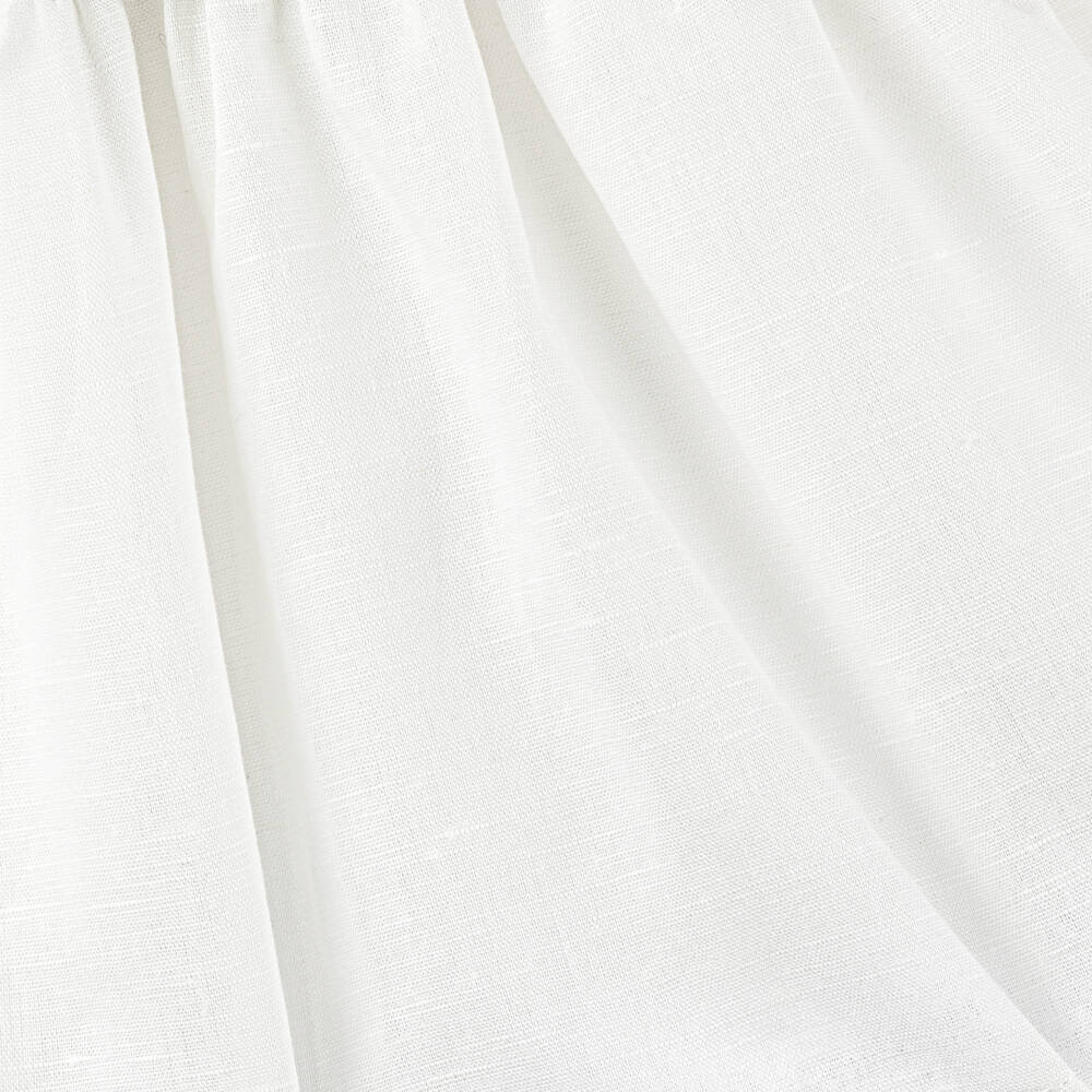 Dr. Kid-Girls Elegant Ivory Linen Blend Dress | Childrensalon Outlet