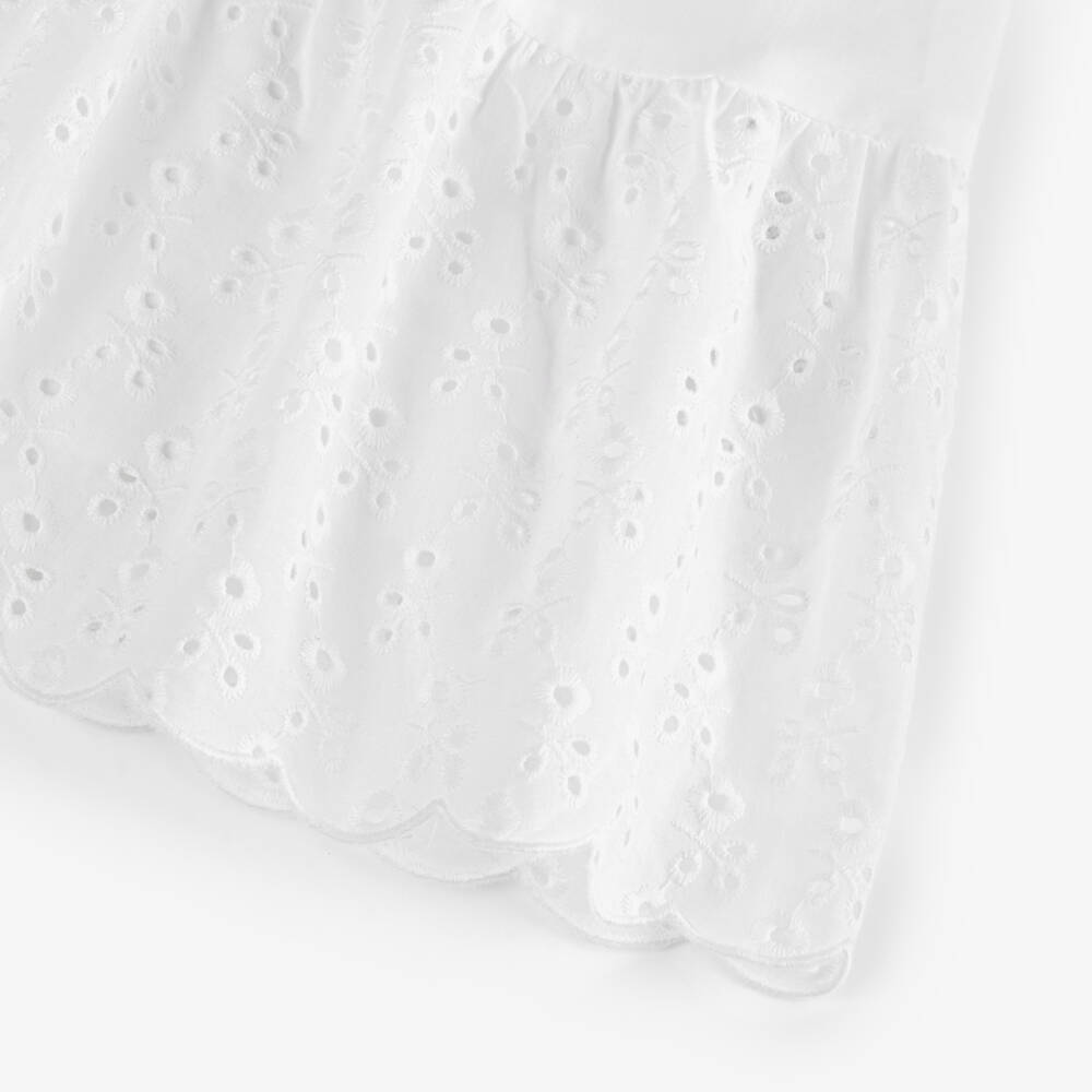 Dr. Kid-Girls Elegant White Cutwork Dress | Childrensalon Outlet