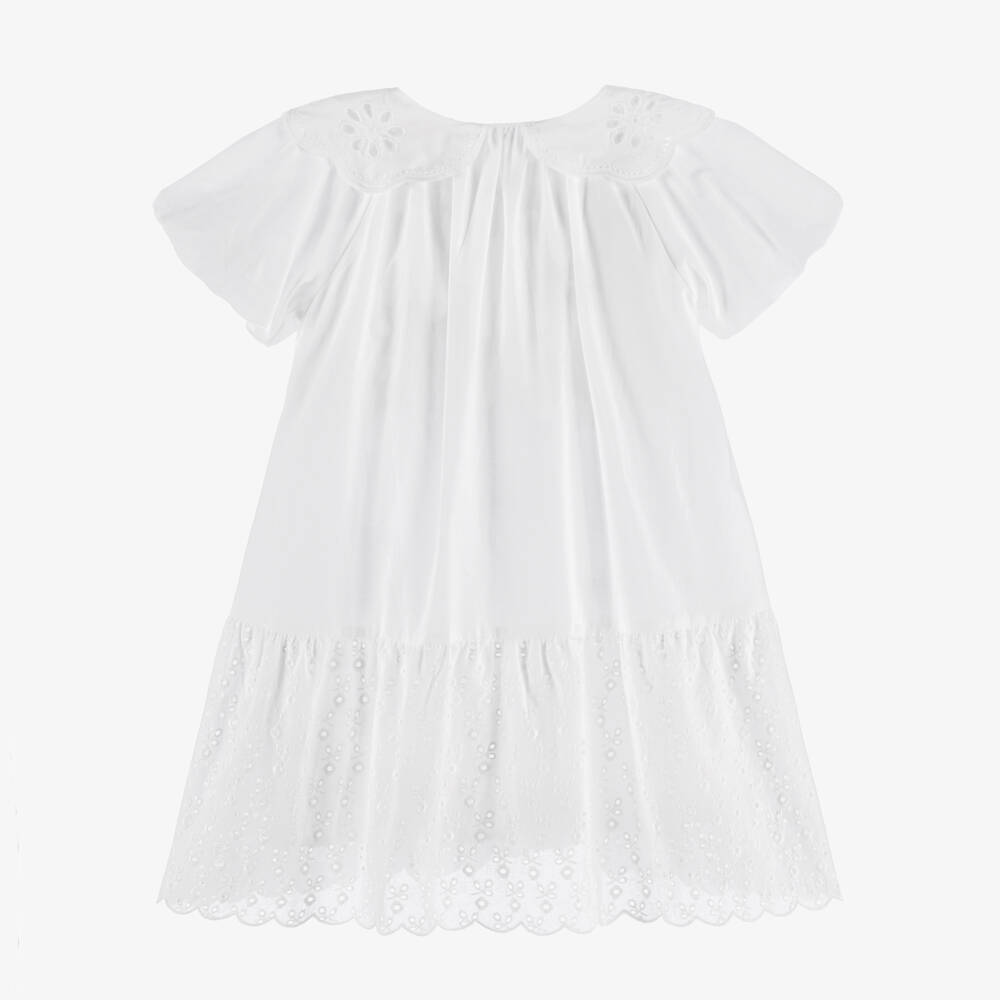 Dr. Kid-Girls Elegant White Eyelet Dress | Childrensalon Outlet