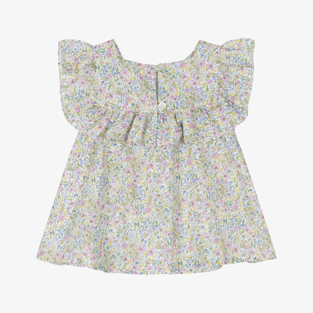 Dr. Kid-Хлопковый топ с цветочным принтом в пастельных тонах для девочек | Childrensalon Outlet