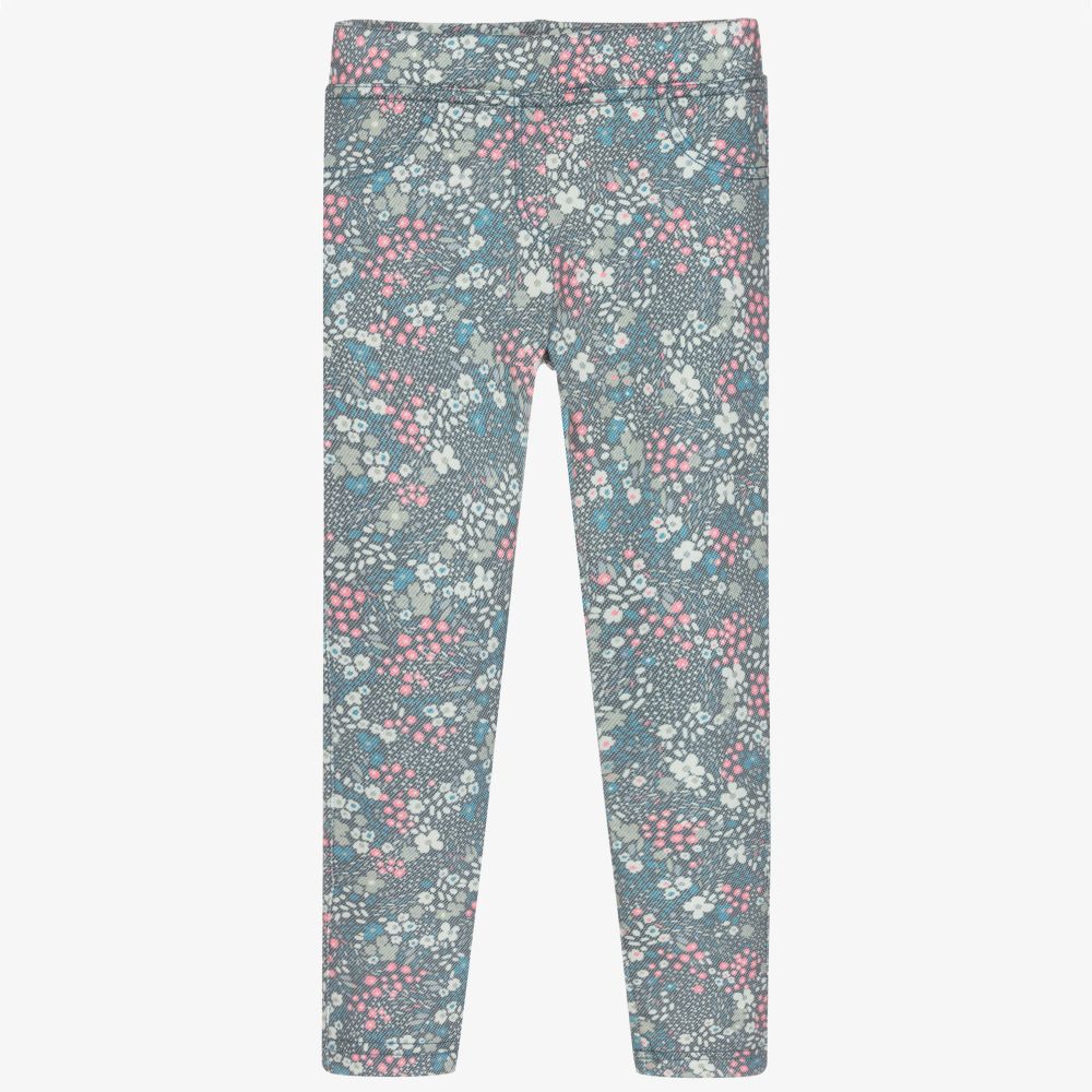 Dr. Kid - Girls Green Floral Leggings | Childrensalon