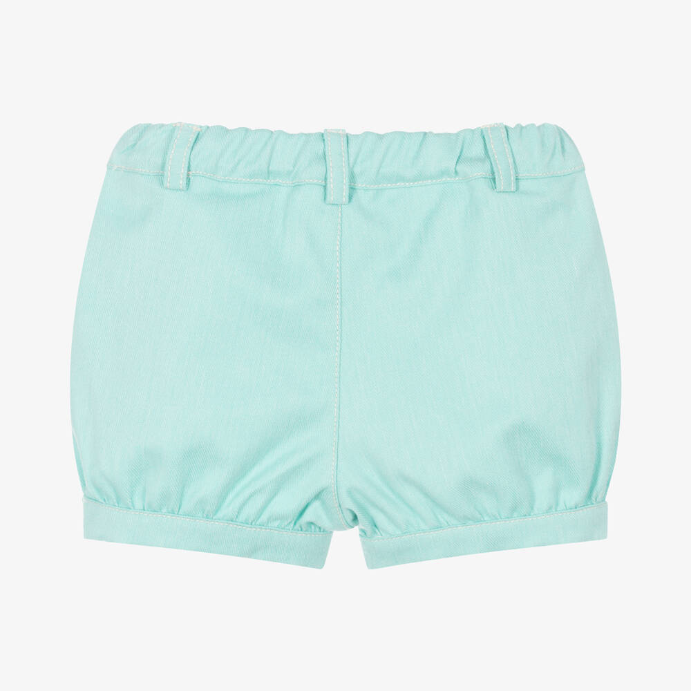 Dr. Kid-Girls Green Frill Cotton Twill Shorts | Childrensalon Outlet