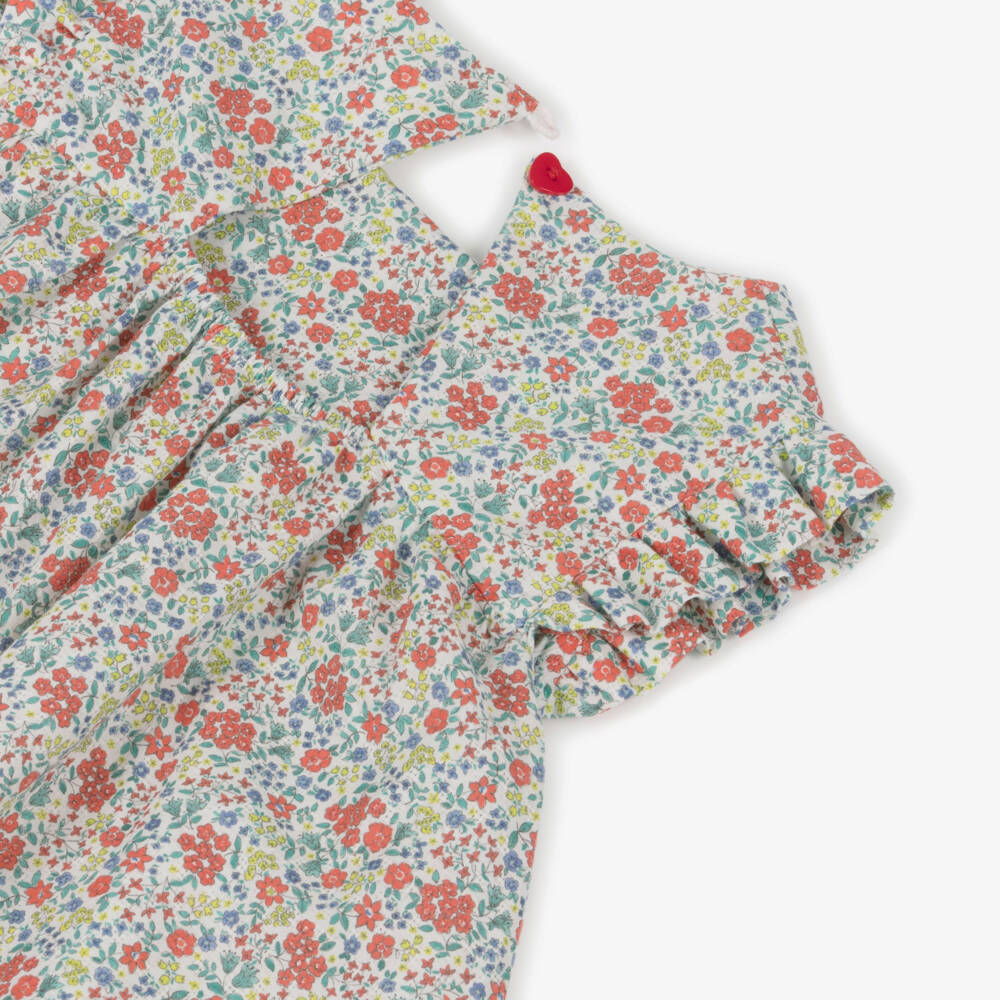 Dr. Kid-Girls Green & Red Floral Print Blouse | Childrensalon Outlet