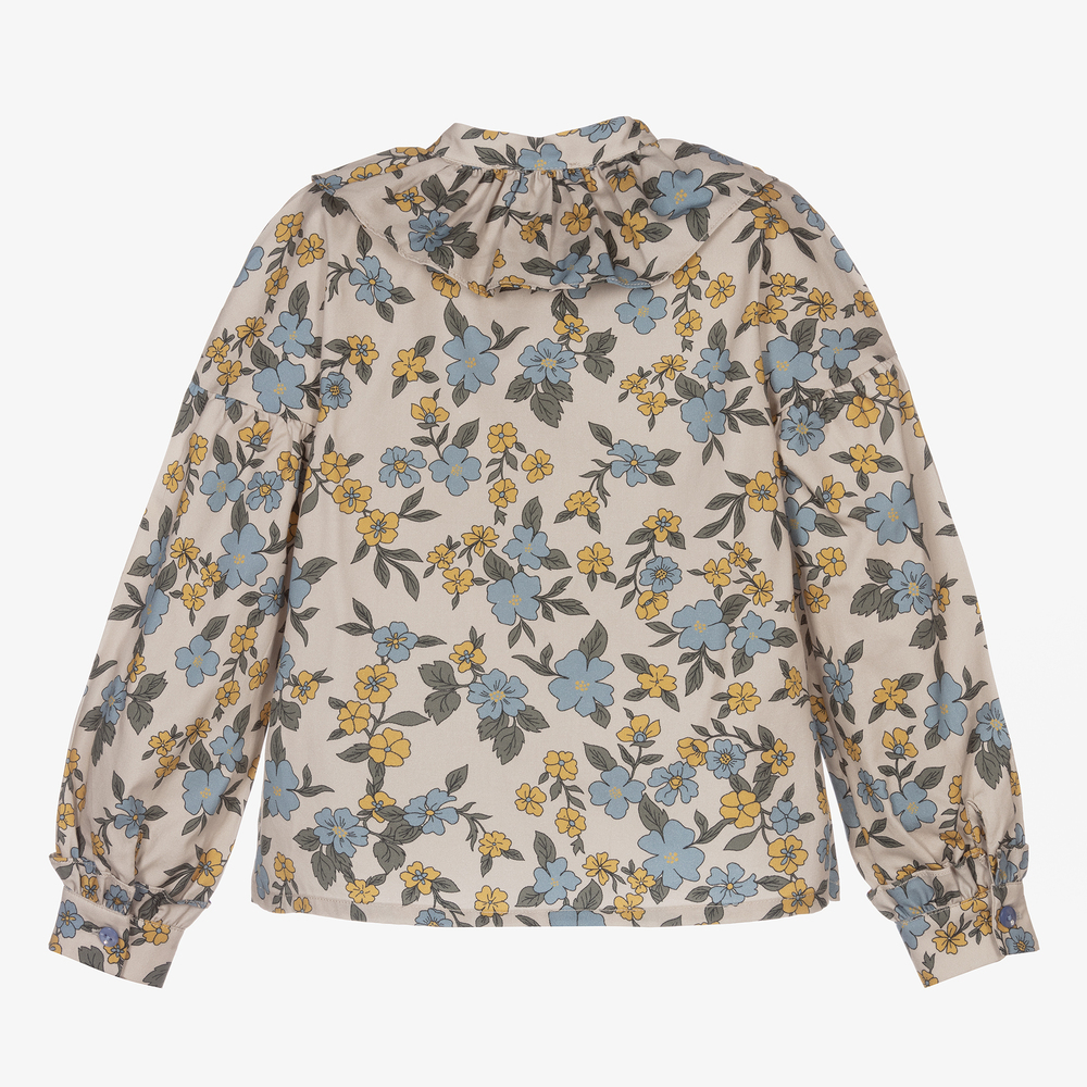 Dr. Kid-Girls Grey Floral Blouse | Childrensalon Outlet