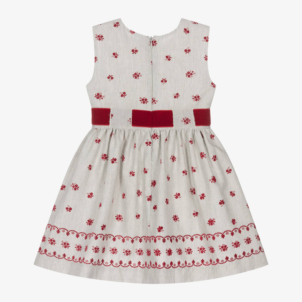Dr. Kid-Girls Grey Floral Dress | Childrensalon Outlet