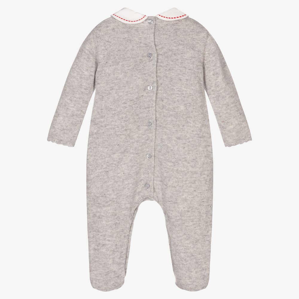 Dr. Kid-Girls Grey Knitted Babygrow | Childrensalon Outlet