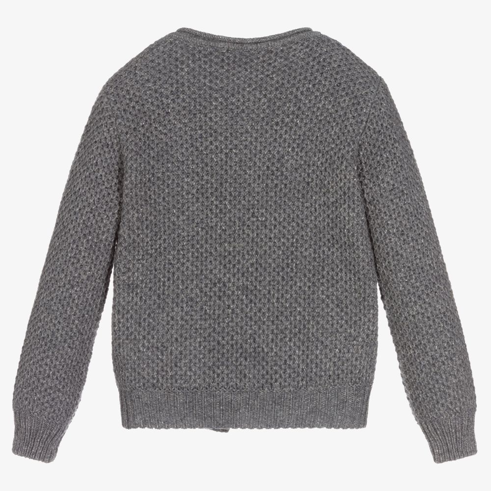 Dr. Kid-Girls Grey Knitted Cardigan | Childrensalon Outlet