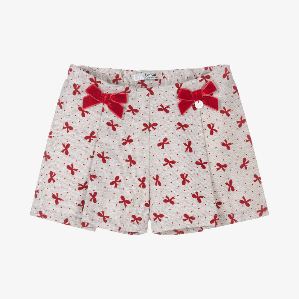 Dr. Kid - Shorts mit Schleifen Grau/Rot | Childrensalon