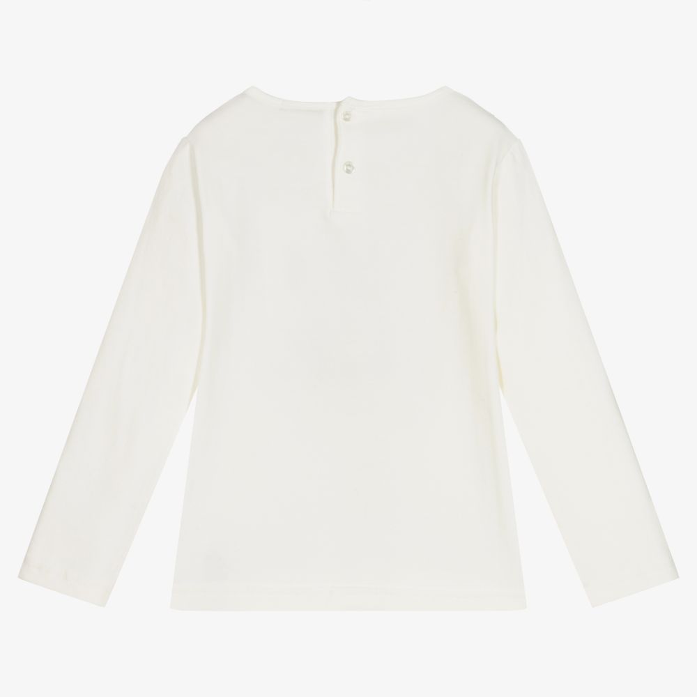Dr. Kid-Girls Ivory Cotton Jersey Top | Childrensalon Outlet