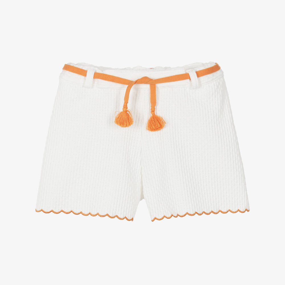 Dr. Kid-Кремовые вязаные шорты для девочек | Childrensalon Outlet