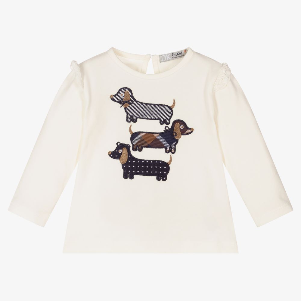 Dr. Kid - Girls Ivory Cotton Top | Childrensalon