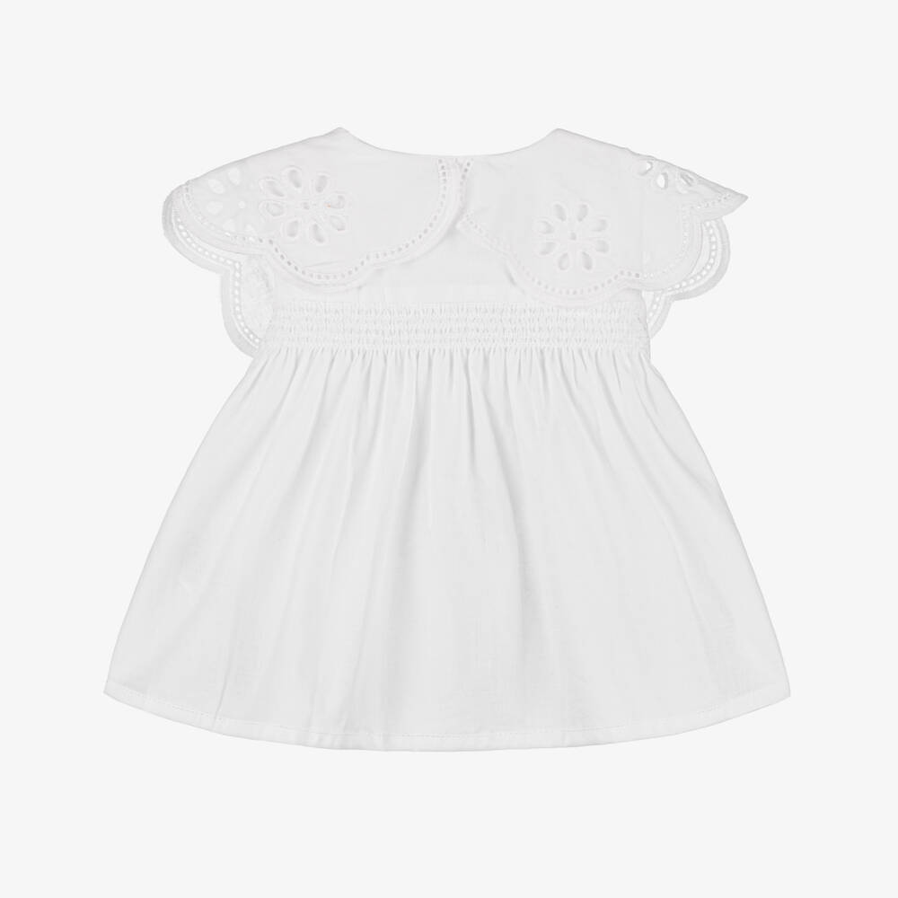 Dr. Kid-بلوزة عاجية للبنات بياقة مثقبة | Childrensalon Outlet