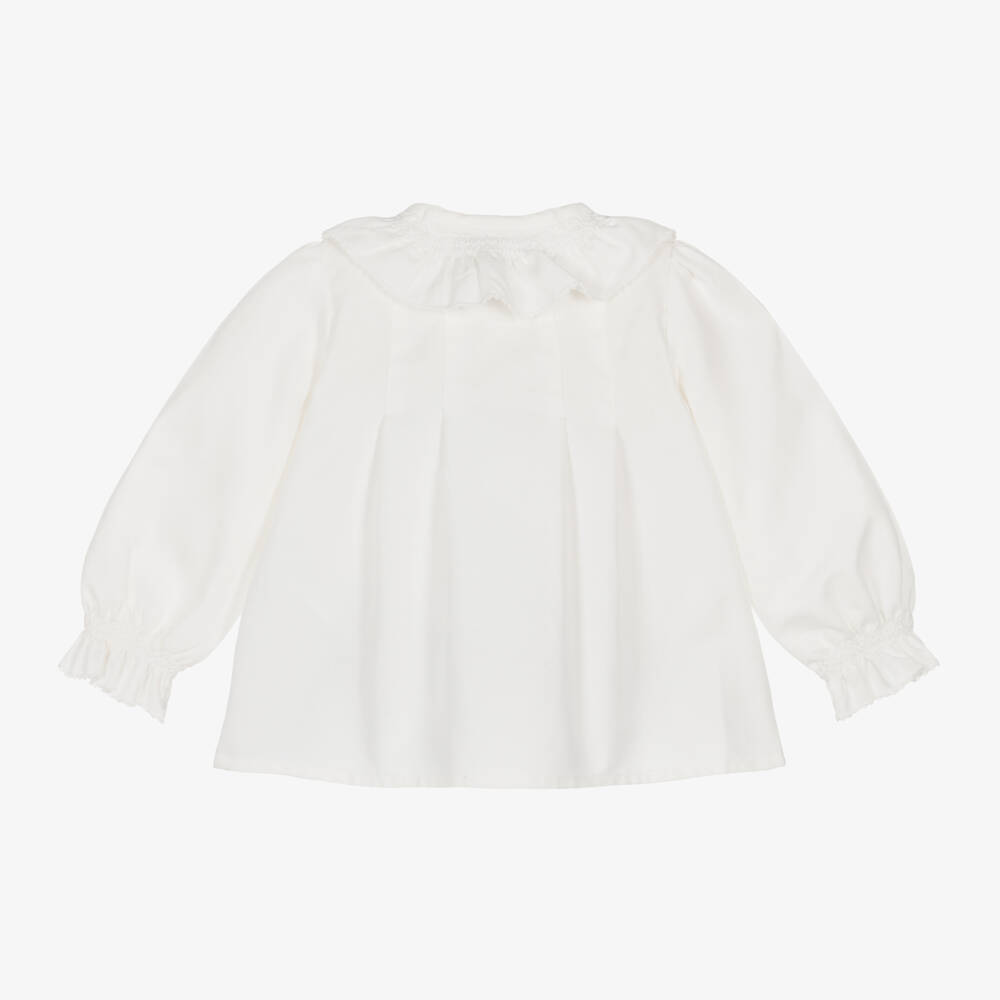 Dr. Kid-Girls Ivory Ruffle Collar Top | Childrensalon Outlet