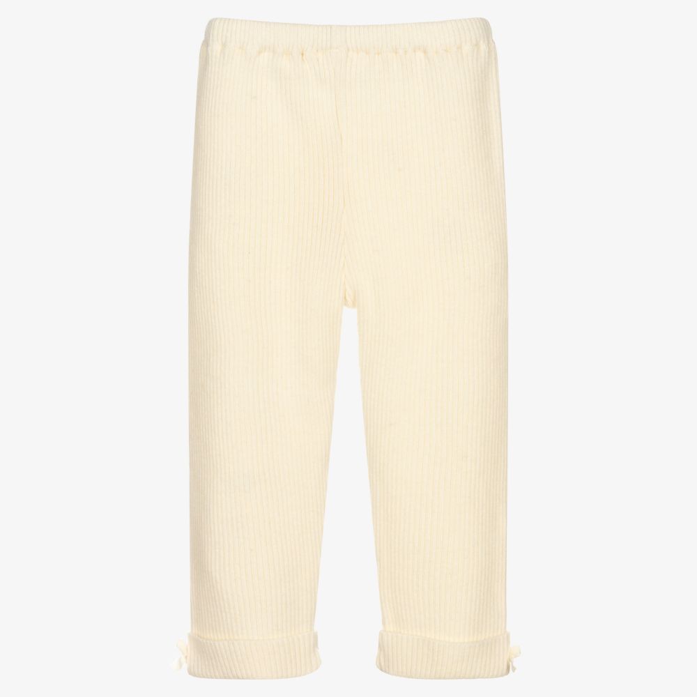 Dr. Kid-Girls Ivory Wool Blend Leggings | Childrensalon Outlet