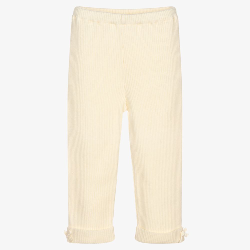 Dr. Kid - Girls Ivory Wool Blend Leggings | Childrensalon