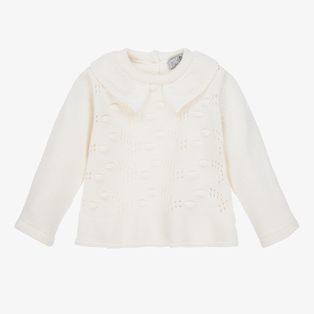 Dr. Kid - Girls Ivory Wool Sweater | Childrensalon