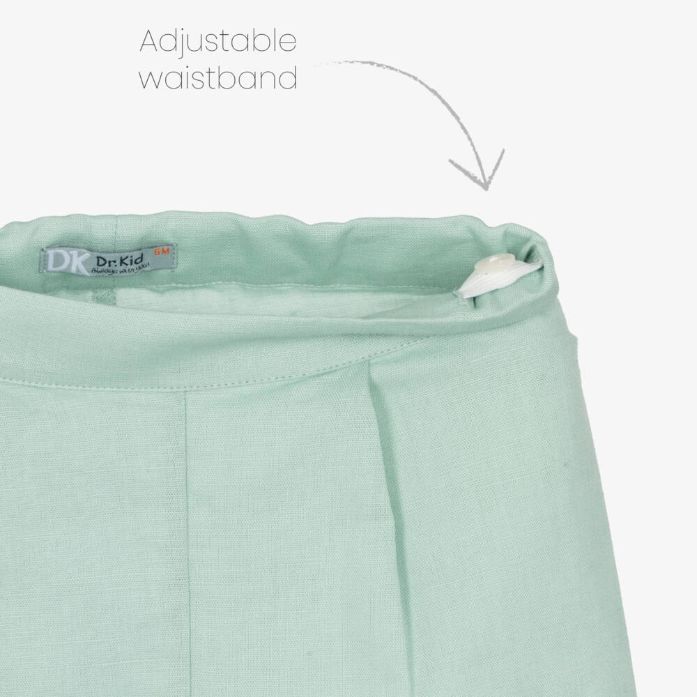Dr. Kid-Girls Mint Floral Linen-Cotton Shorts | Childrensalon Outlet