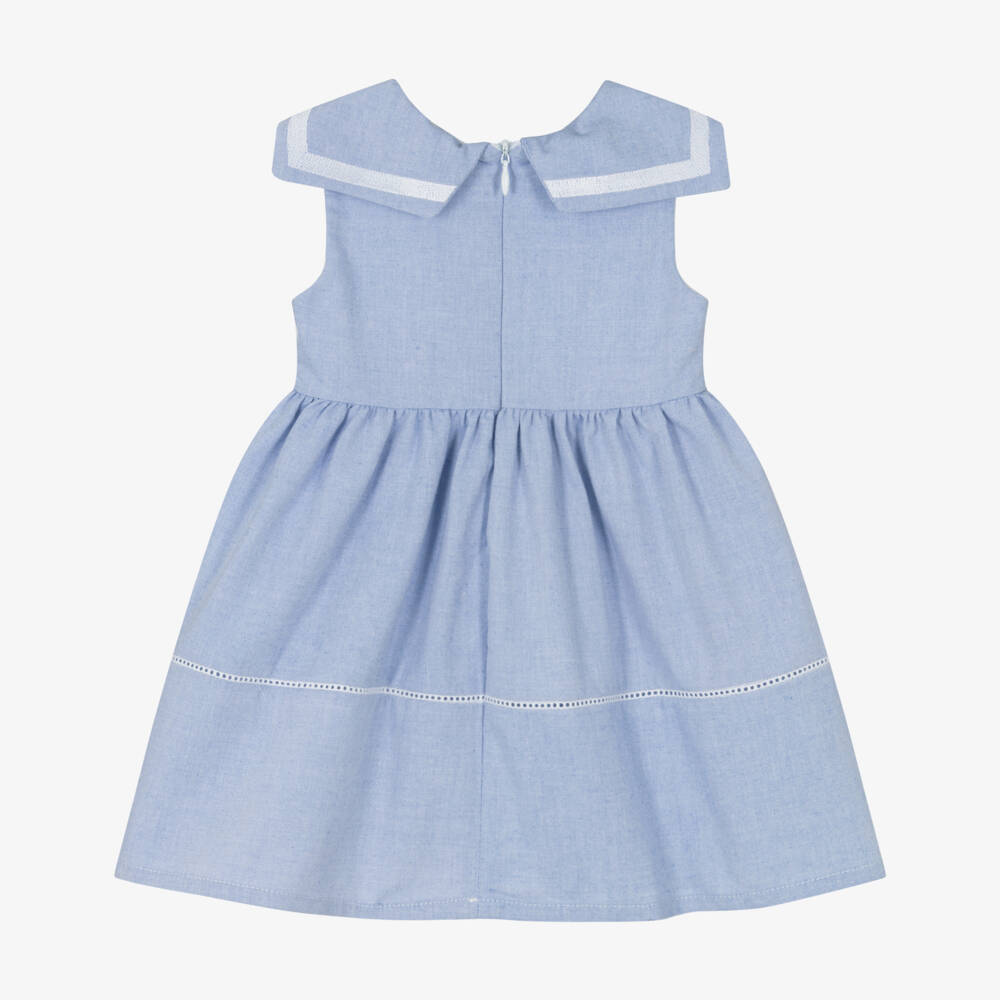 Dr. Kid-Girls Nautical Blue Ribbon Dress | Childrensalon Outlet