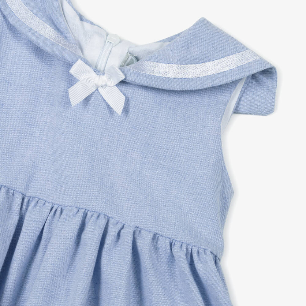 Dr. Kid-Girls Nautical Blue Ribbon Dress | Childrensalon Outlet