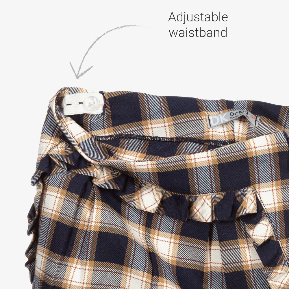 Dr. Kid-Girls Navy Blue Check Shorts | Childrensalon Outlet