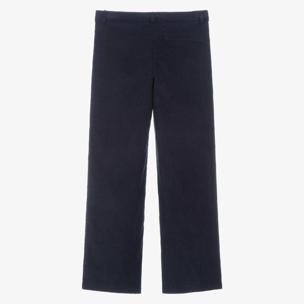 Dr. Kid-Girls Navy Blue Corduroy Trousers with Heart Pockets | Childrensalon Outlet