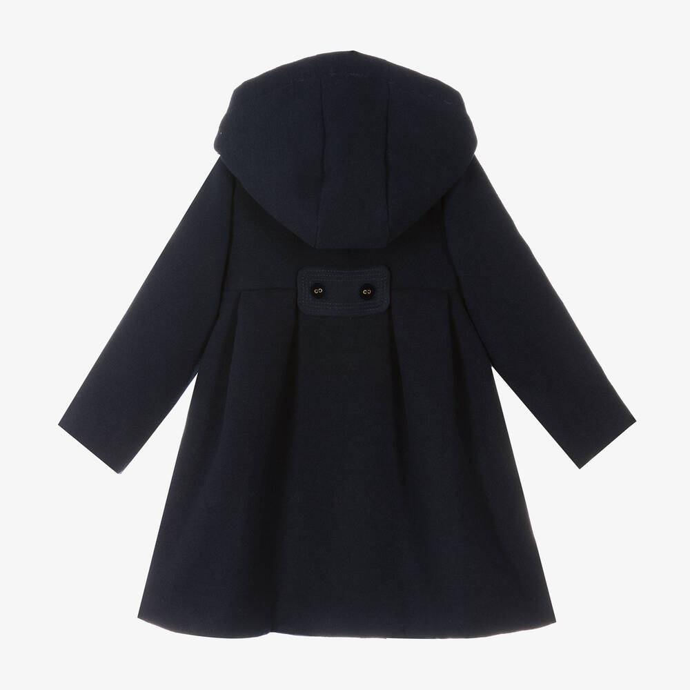 Dr. Kid-Girls Navy Blue Hooded Coat | Childrensalon Outlet