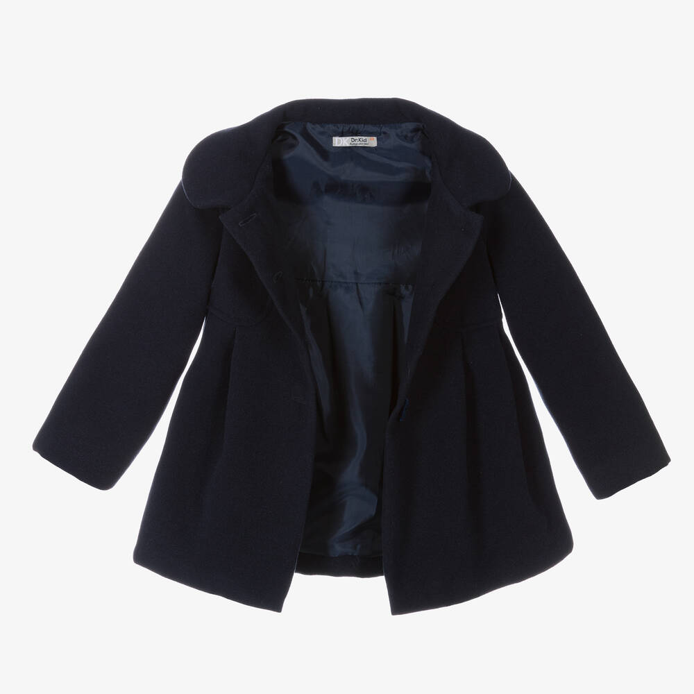 Dr. Kid-Girls Navy Blue Hooded Coat | Childrensalon Outlet