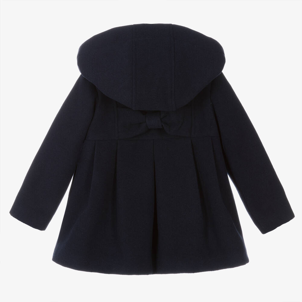 Dr. Kid-Girls Navy Blue Hooded Coat | Childrensalon Outlet
