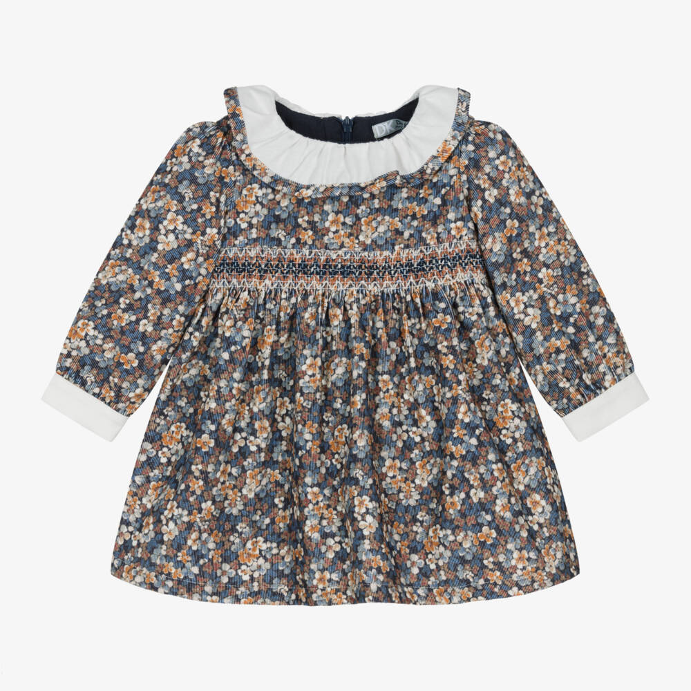 Dr. Kid-Girls Navy Floral Smocked Dress | Childrensalon Outlet