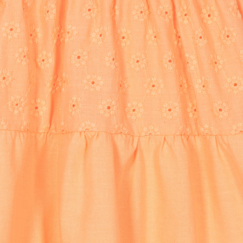 Dr. Kid-Girls Orange Broderie Anglaise Dress | Childrensalon Outlet