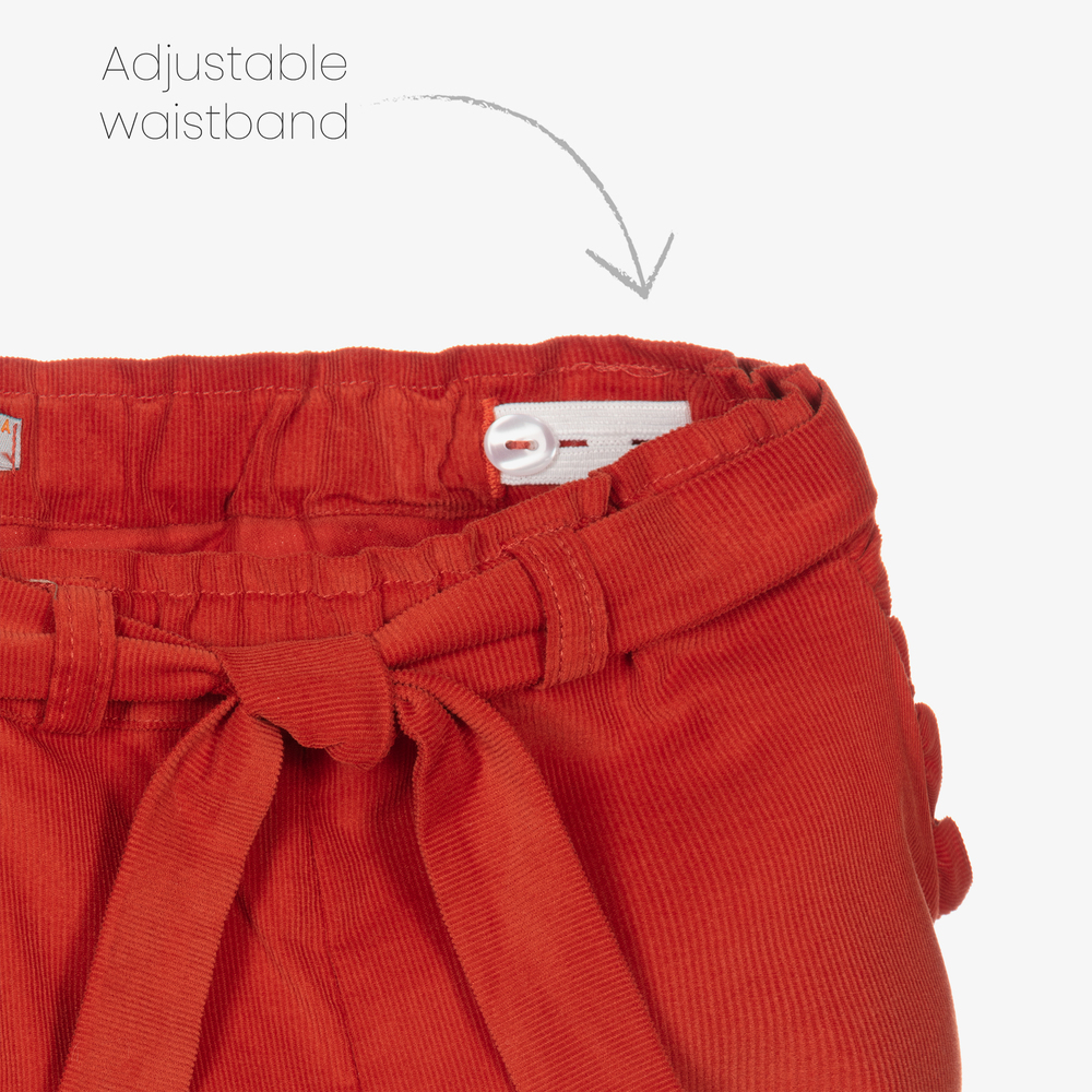 Dr. Kid-Оранжевые вельветовые шорты для девочек | Childrensalon Outlet