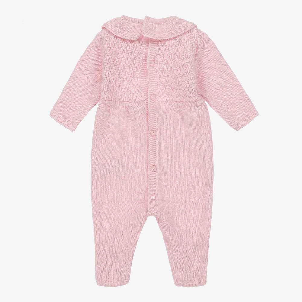 Dr. Kid-Girls Pale Pink Wool & Cashmere Babygrow | Childrensalon Outlet