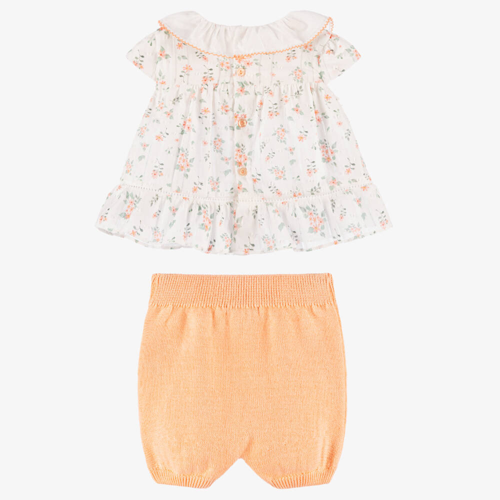 Dr. Kid-Girls Pastel Orange Knit Ensemble | Childrensalon Outlet