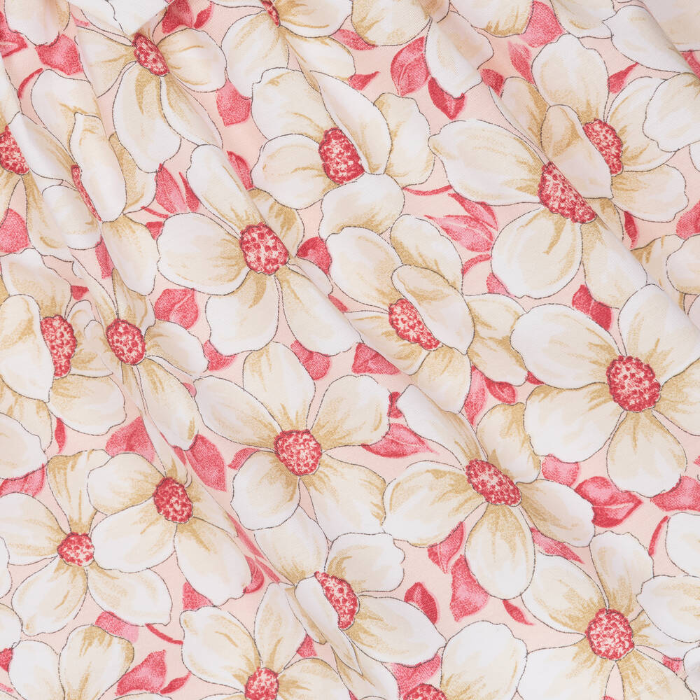 دكتور كيد-تنورة قطن لون زهري وبيج بطبعة ورود | Childrensalon Outlet