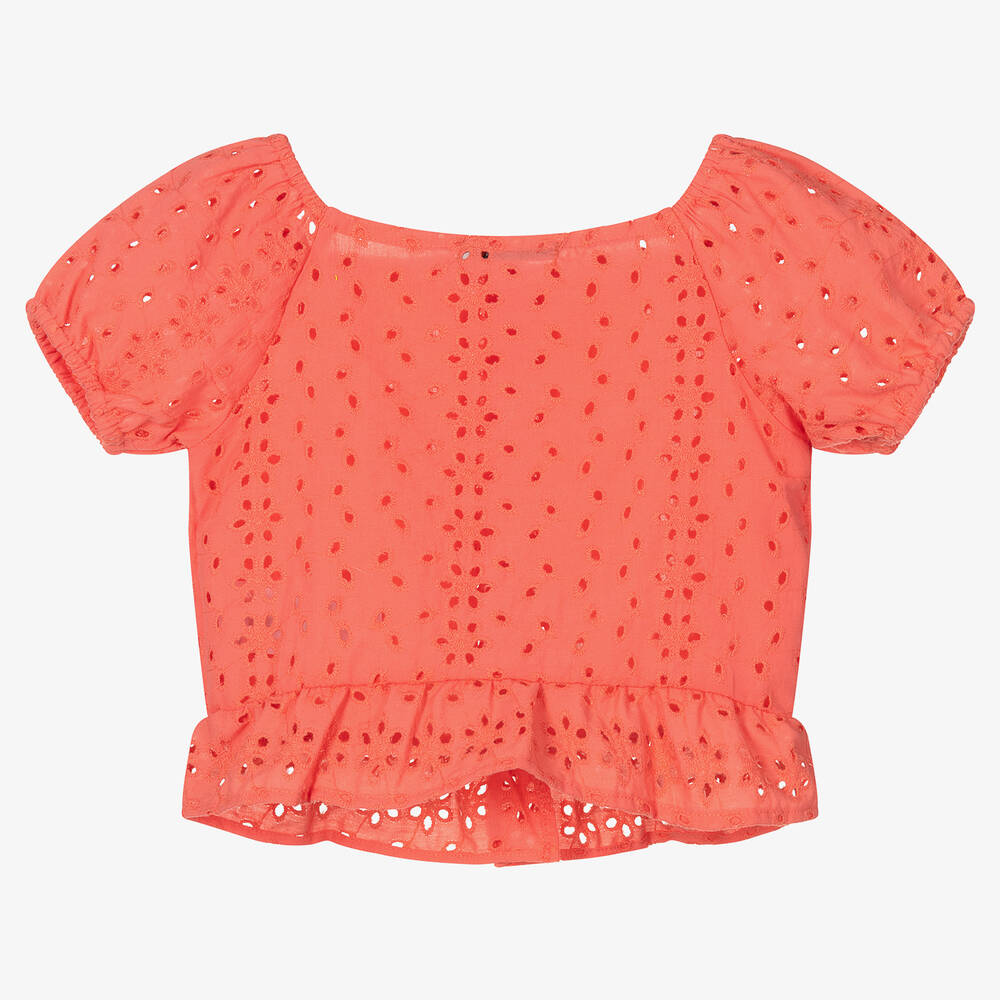 Dr. Kid-Girls Pink Broderie Anglaise Blouse | Childrensalon Outlet