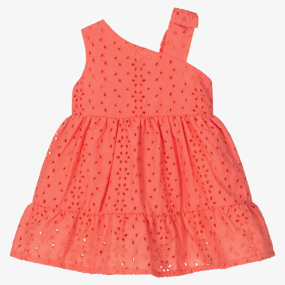 Dr. Kid - Розовое платье с вышивкой английской гладью | Childrensalon