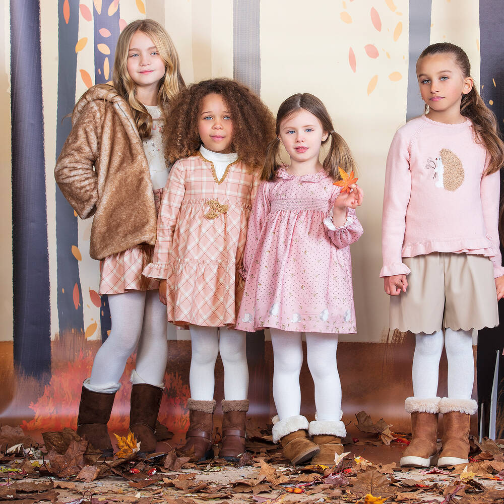 Dr. Kid-فستان قطن تويل كاروهات لون زهري | Childrensalon Outlet