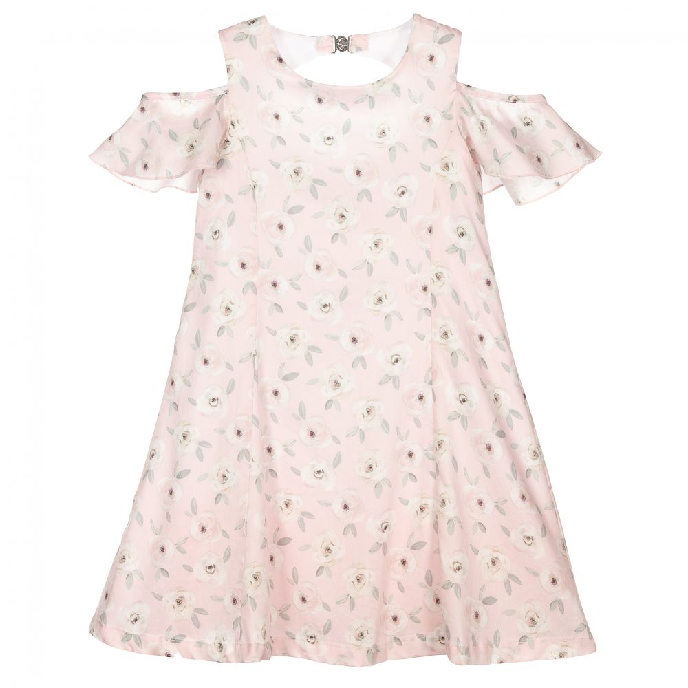 Dr. Kid - Girls Pink Cotton Floral Dress | Childrensalon