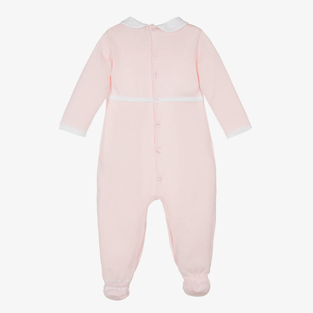 Dr. Kid-Girls Pink Cotton Knit Babygrow | Childrensalon Outlet