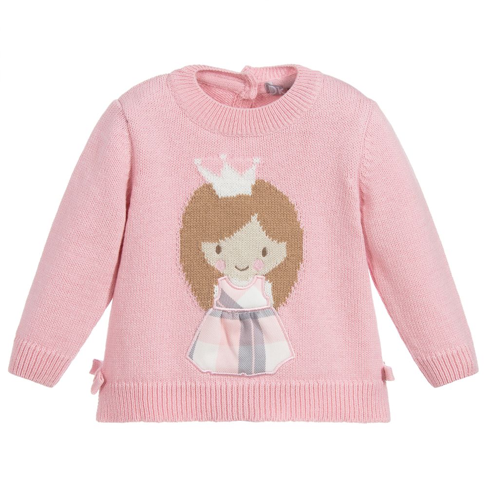 Dr. Kid - Girls Pink Cotton Sweater | Childrensalon