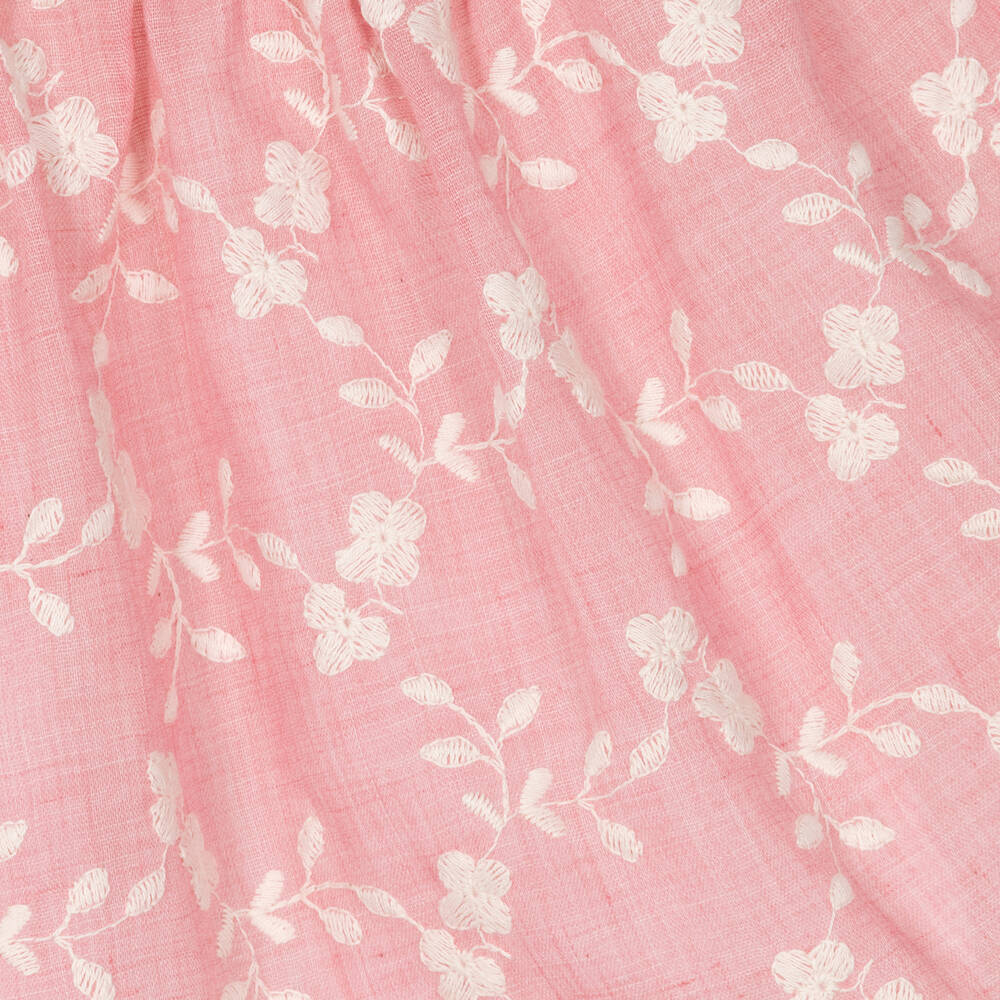 Dr. Kid-Girls Pink Embroidered Cotton Dress | Childrensalon Outlet