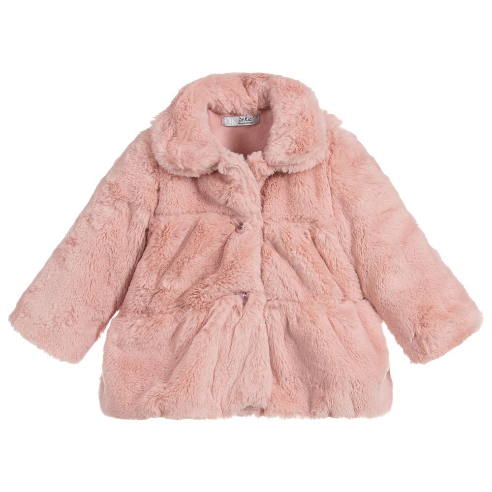 Dr. Kid - Girls Pink Faux Fur Coat | Childrensalon