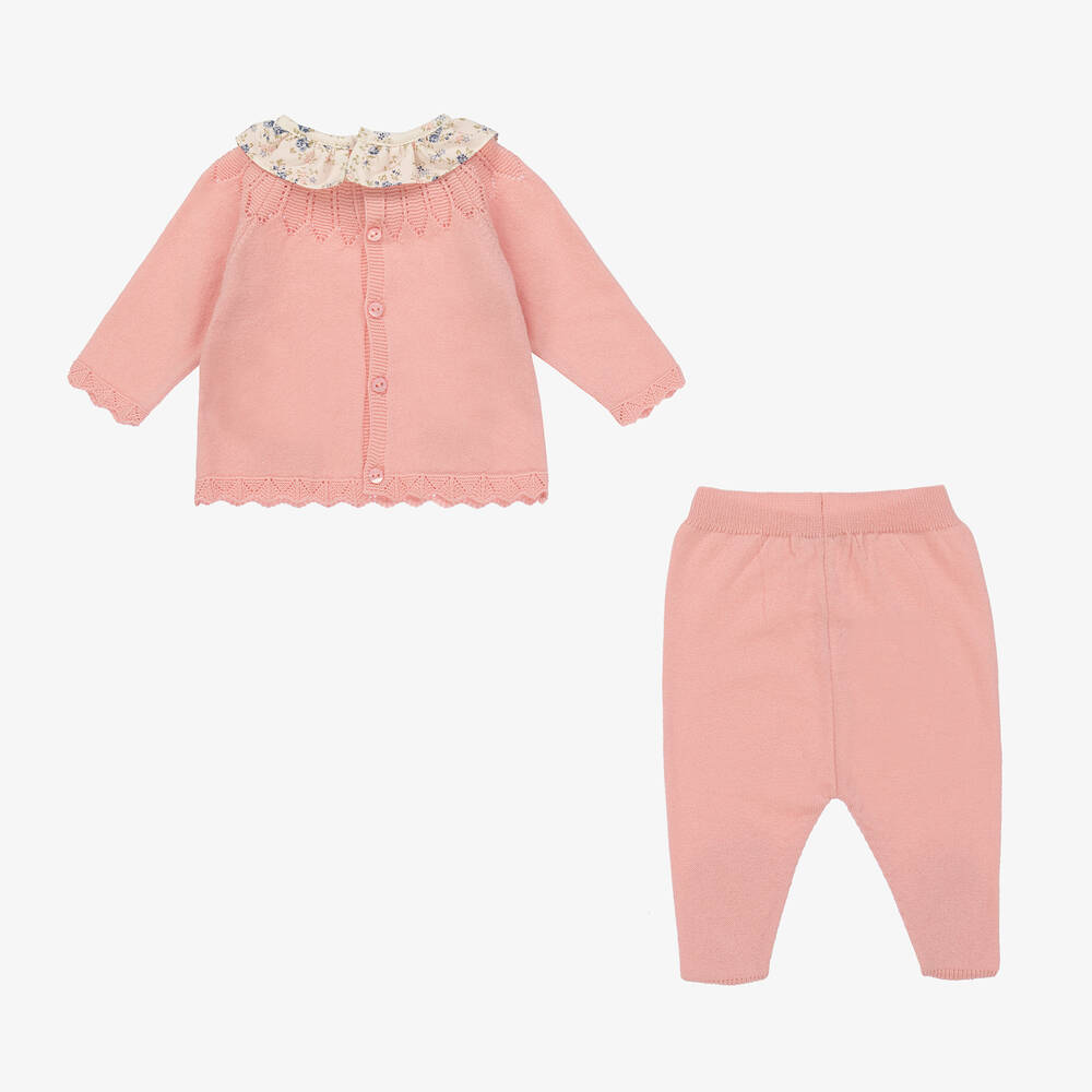 Dr. Kid-أفرول بيبي غرو مزيج قطن محبوك لون زهري - قطعتين | Childrensalon Outlet