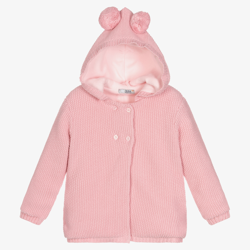 Dr. Kid - Girls Pink Knitted Cardigan | Childrensalon