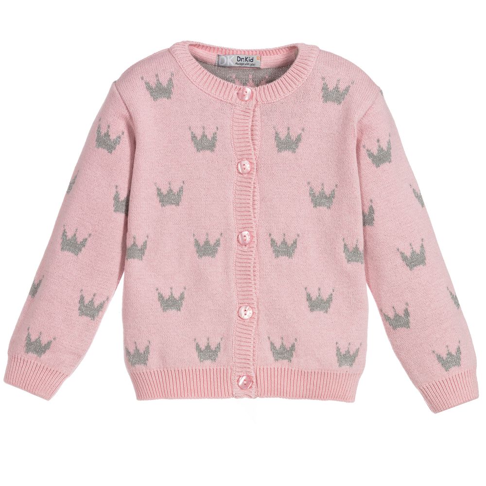 Dr. Kid - Girls Pink & Silver Cardigan | Childrensalon