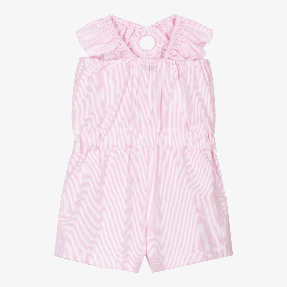Dr. Kid-Girls Pink Striped Playsuit | Childrensalon Outlet