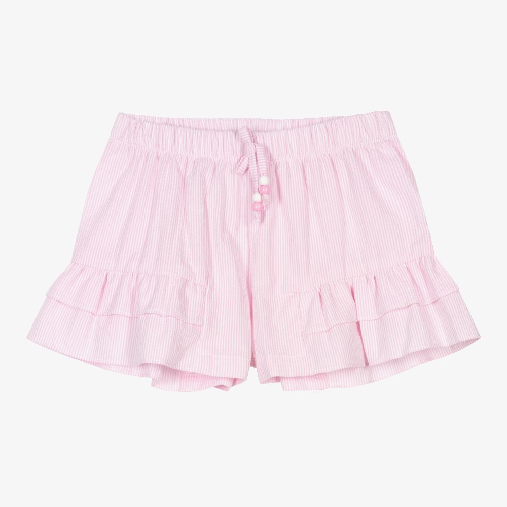 Dr. Kid - Girls Pink Striped Shorts | Childrensalon