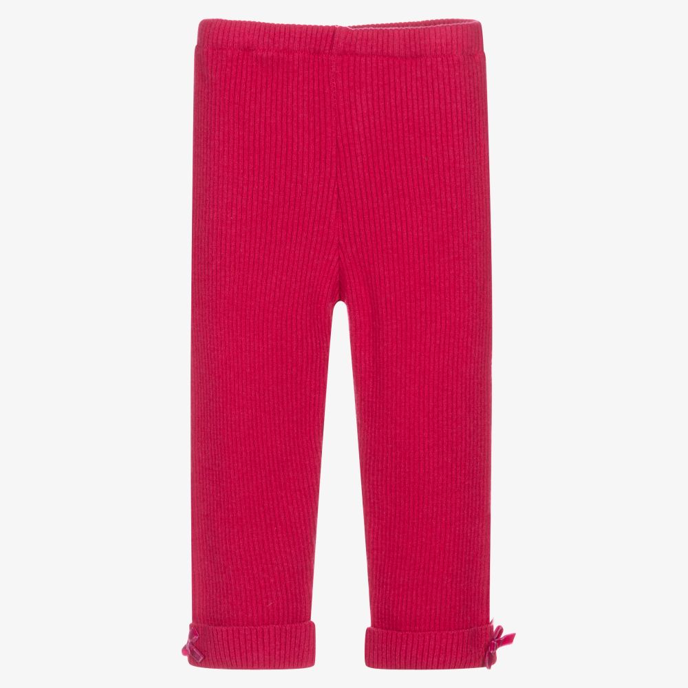 Dr. Kid - Girls Pink Wool Blend Leggings | Childrensalon