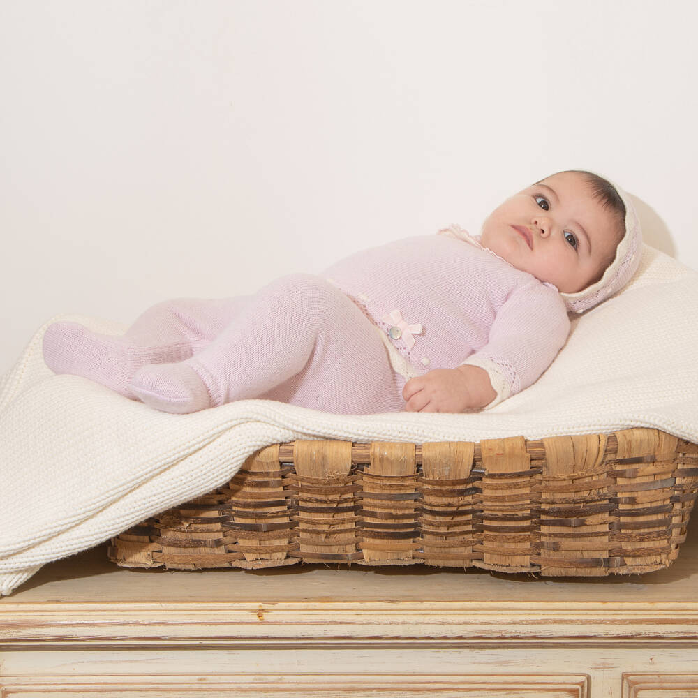 Dr. Kid-Розовый шерстяной комплект для малышей с воротником для девочек | Childrensalon Outlet